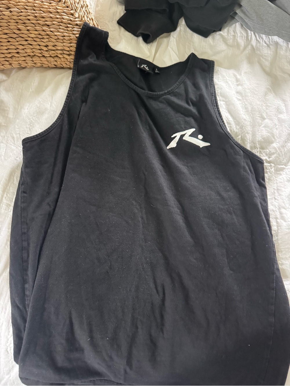 Rusty Black Tank with White Logo